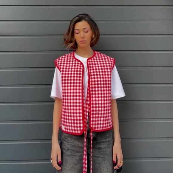 Women's Plaid Print Tank - Picture 1 of 6